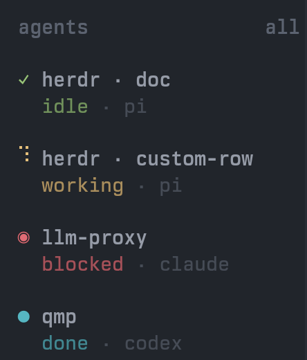 Herdr agent sidebar state