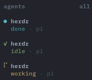 herdr sidebar agent list