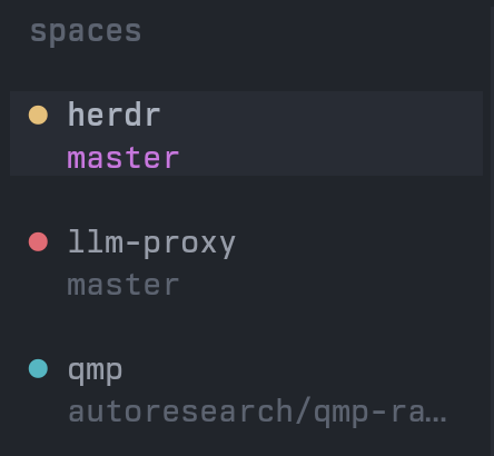 Herdr workspace sidebar state