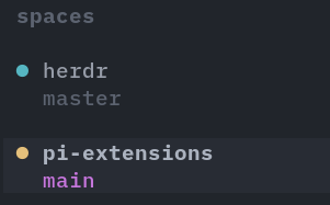 herdr sidebar workspace list